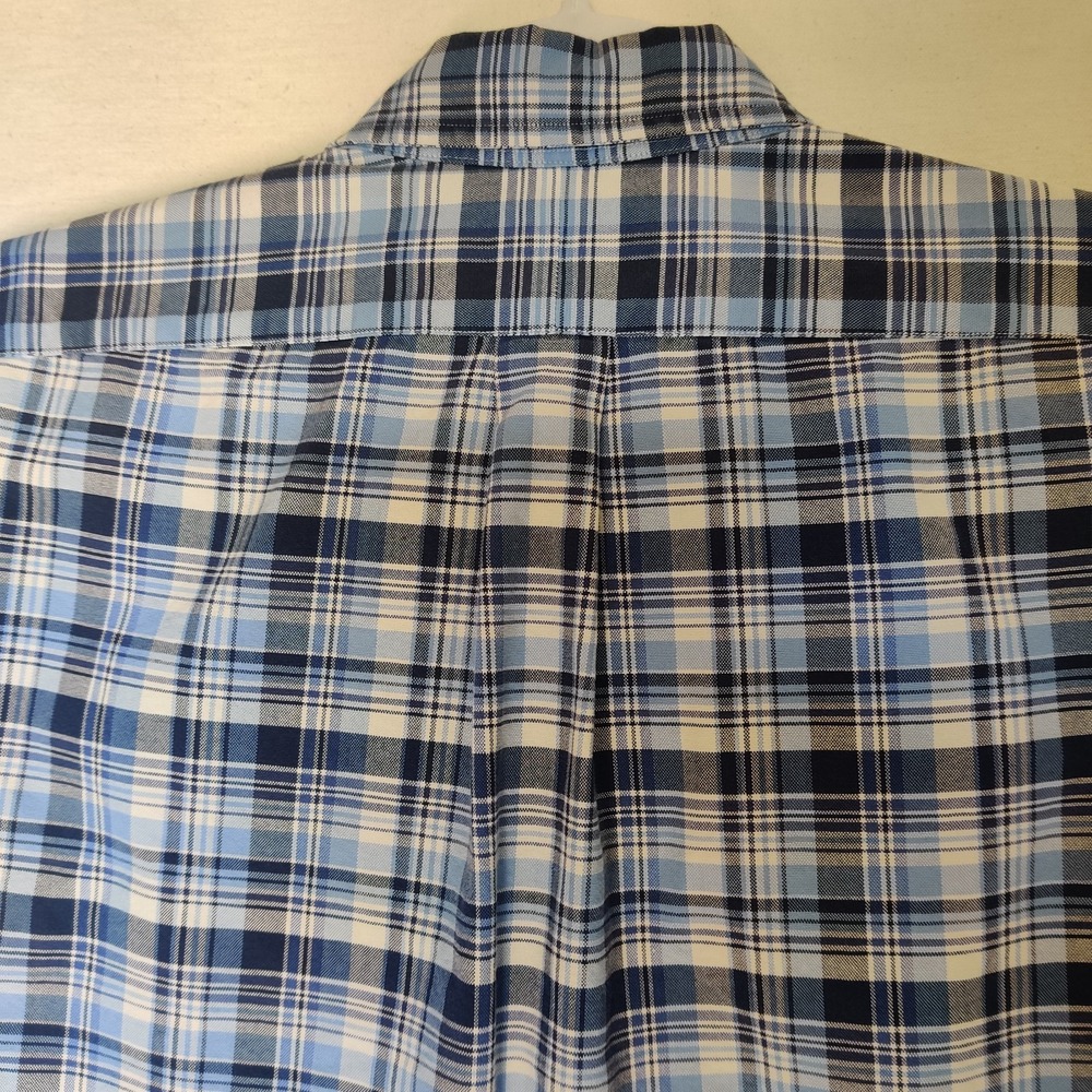 Ralph Lauren Men's 100% Cotton Blue Plaid Short Sleeve Button Down Shirt Size XL - Picture 14 of 14